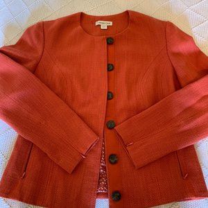 Acrylic/Cotton Coldwater Creek Orange Jacket Size 4-6